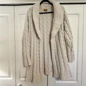 Cozy Cream Cable Knit Maxi Cardigan